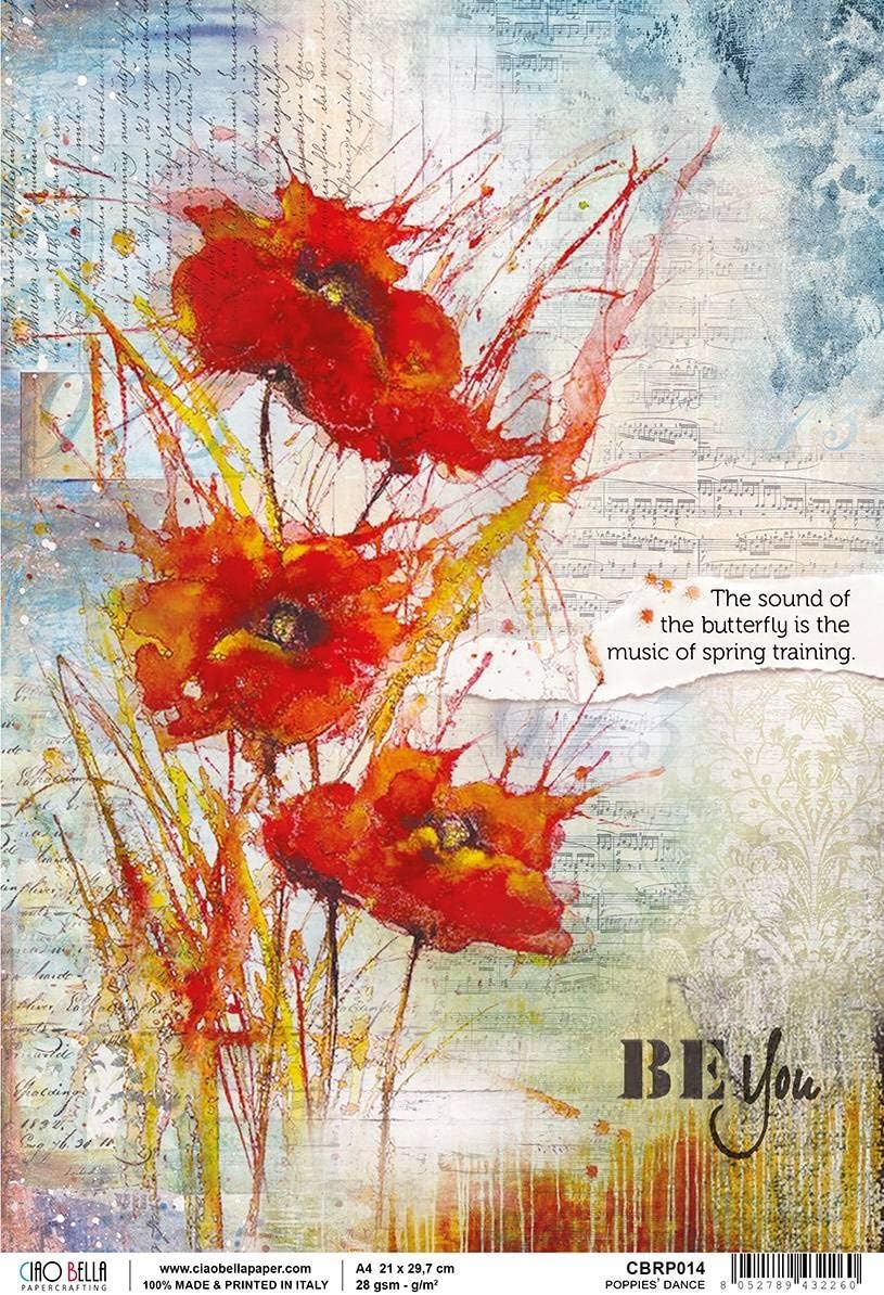 A4 Rice Paper - Poppies Dance | Paper Poppy